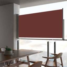 Berkfield Home Patio Retractable Side Awning 80x300 cm Brown in Wine