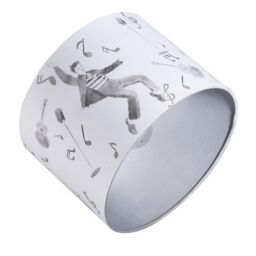 Happy Homewares Elvis Presley Themed Linen Lampshade with Famous Poses & Guitars Musical Notes in Grey - Size: 10 inches - thumbnail 5