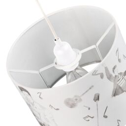 Happy Homewares Elvis Presley Themed Linen Lampshade with Famous Poses & Guitars Musical Notes in Grey - Size: 10 inches - thumbnail 4