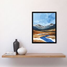 "Artery8 Cairngorms National Park Scotland Watercolour Framed Art Print in Blue - Size: W12"" x H16""" - thumbnail 4