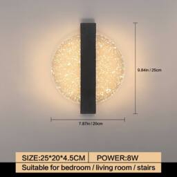 Pheashine Modern Dimmable Round Wall Lamp, 12W, Black, 3000K-6500K, 25cm in Black - thumbnail 2