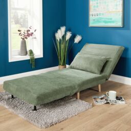 Home Source Single Clic Clac Sofa Bed Sleeper Couch Upholstered Living Furniture in Green - thumbnail 5