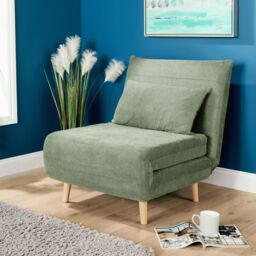 Home Source Single Clic Clac Sofa Bed Sleeper Couch Upholstered Living Furniture in Green - thumbnail 1