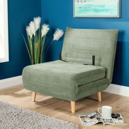 Home Source Single Clic Clac Sofa Bed Sleeper Couch Upholstered Living Furniture in Green - thumbnail 2