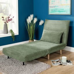 Home Source Single Clic Clac Sofa Bed Sleeper Couch Upholstered Living Furniture in Green - thumbnail 4
