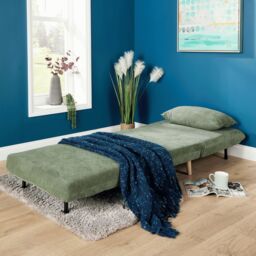 Home Source Single Clic Clac Sofa Bed Sleeper Couch Upholstered Living Furniture in Green - thumbnail 6