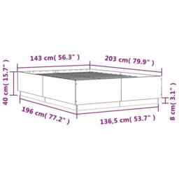 Berkfield Home Bed Frame without Mattress Grey Sonoma 140x200 cm - thumbnail 9