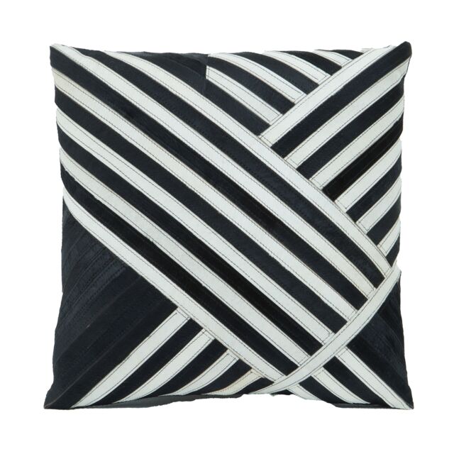 Orsina Bosie Safira Black & White Hair on Leather Cushion - image 1