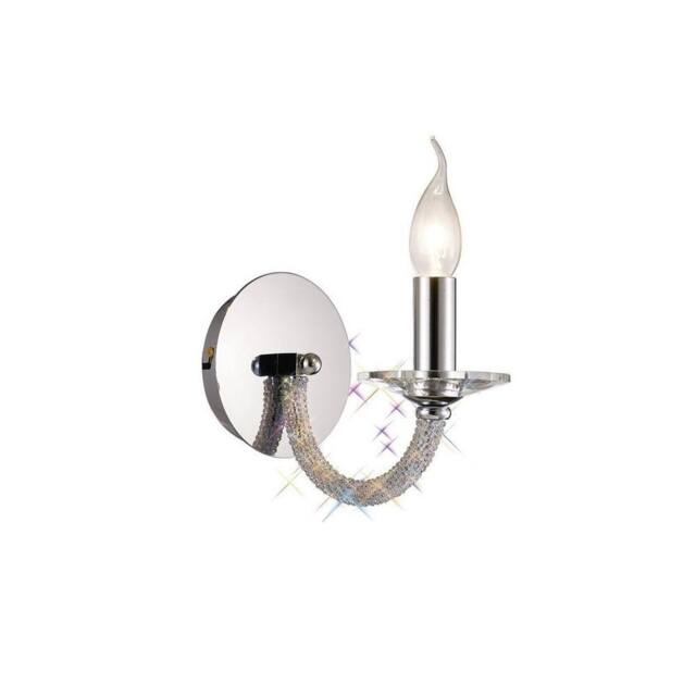 Netlighting Elena Wall Lamp Switched 1 Candle Light Polished Chrome Crystal in Grey - image 1