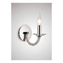 Netlighting Elena Wall Lamp Switched 1 Candle Light Polished Chrome Crystal in Grey - thumbnail 2