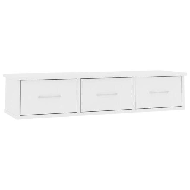 Berkfield Home Wall-mounted Drawer Shelf White 88x26x18.5 cm Engineered Wood - image 1