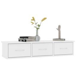 Berkfield Home Wall-mounted Drawer Shelf White 88x26x18.5 cm Engineered Wood - thumbnail 3