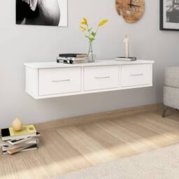 Berkfield Home Wall-mounted Drawer Shelf White 88x26x18.5 cm Engineered Wood - thumbnail 2