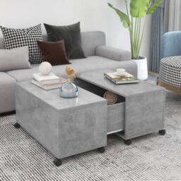 Berkfield Home Durable Coffee Table Concrete Grey 75x75x38 cm Engineered Wood - Size: 75 x 75 x 38 cm - thumbnail 2
