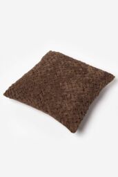 Homescapes Sofia Pleated Velvet Cushion in Brown - Size: 45 cm x 45 cm - thumbnail 5