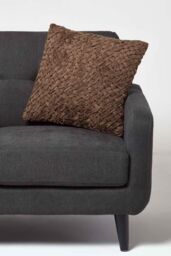 Homescapes Sofia Pleated Velvet Cushion in Brown - Size: 45 cm x 45 cm - thumbnail 2