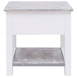Berkfield Home Side Table Grey 40x40x40 cm Paulownia Wood - Size: 40 x 40 x 40 cm - thumbnail 3