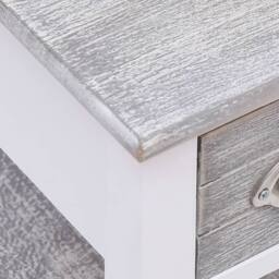 Berkfield Home Side Table Grey 40x40x40 cm Paulownia Wood - Size: 40 x 40 x 40 cm - thumbnail 5