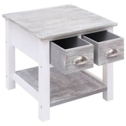 Berkfield Home Side Table Grey 40x40x40 cm Paulownia Wood - Size: 40 x 40 x 40 cm - thumbnail 4