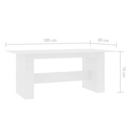 Berkfield Home Beautiful Dining Table White 180x90x76 cm Engineered Wood - Size: 180 x 90 x 76 cm - thumbnail 7