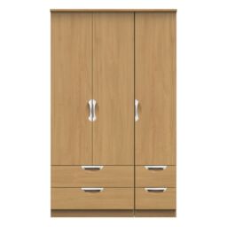 Ready Assembled 2 U Holborn Triple 2 Drawer + Drawer Wardrobe (Ready Assembled) in Brown - thumbnail 1