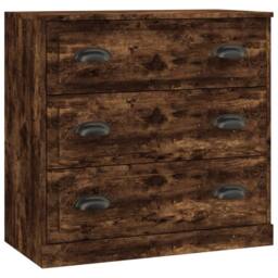 Berkfield Home Sideboards 3 pcs Smoked Oak Engineered Wood in Brown - thumbnail 4