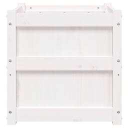 Berkfield Home Beautiful Garden Planter White 50x50x50 cm Solid Wood Pine - Size: 50 x 50 x 50 cm - thumbnail 5