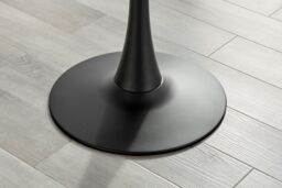 FurnitureboxUK Elina 80cm Round 2-Seater White Marble Effect Pedestal Dining Table - thumbnail 4
