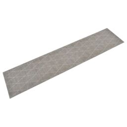 Berkfield Home Kitchen Rug Washable Rhombus 60x300 cm Velvet in Grey