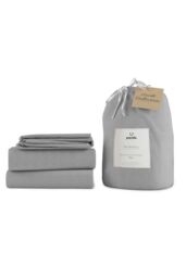 Panda London Bamboo & French Linen Complete Bedding Set in Mid Grey - Size: Double - thumbnail 2