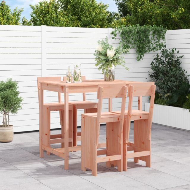 Berkfield Home 5 Piece Garden Bar Set Solid Wood Douglas in Brown - image 1