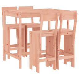 Berkfield Home 5 Piece Garden Bar Set Solid Wood Douglas in Brown - thumbnail 2
