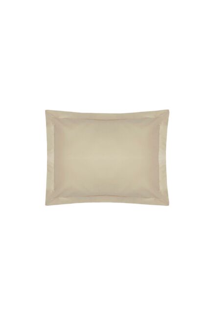 Belledorm Easy Care 200 Thread Count Cotton Polyester Percale Oxford Pillowcase in Beige - image 1
