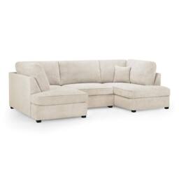 Furnishings For Less UK California Boucle Beige U shaped 6 Seater Sofa + Footstool - thumbnail 7