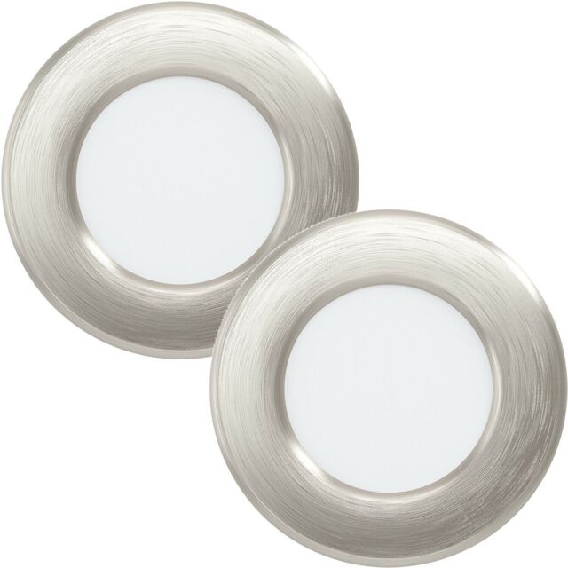 Loops 2 PACK Wall / Ceiling Flush Downlight Satin Nickel Steel 2.7W Built in LED in Metallics - image 1