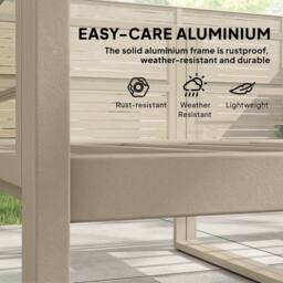 OUTSUNNY 5 Seater Aluminium Garden Furniture Set w/ Table, White - thumbnail 4