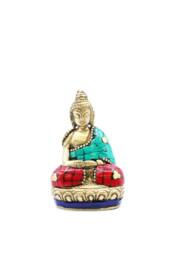 KDMD Brass Buddha Figure - Hands Up, Reassurance & Protection, 7.5cm in Gold