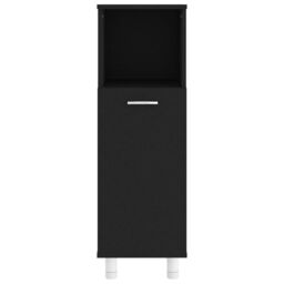 Berkfield Home Bathroom Cabinet Black 30x30x95 cm Engineered Wood - Size: 30 x 30 x 95 cm - thumbnail 5