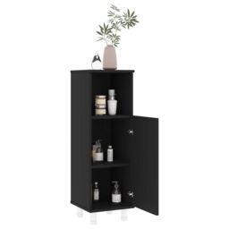 Berkfield Home Bathroom Cabinet Black 30x30x95 cm Engineered Wood - Size: 30 x 30 x 95 cm - thumbnail 3