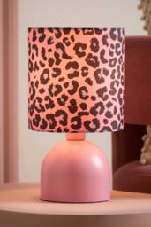 ValueLights Mileys Pink Leopard Print Table Lamp - thumbnail 1