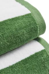 CHRISTY Classic 'Cabana' Striped Extra Large Vibrant Beach Towels in Olive - thumbnail 3