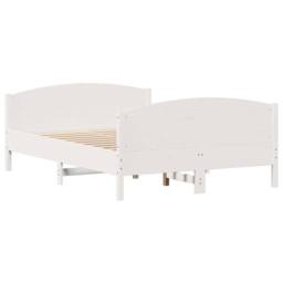 Berkfield Home Bed Frame without Mattress White 135x190 cm Double Solid Wood Pine - thumbnail 8