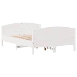 Berkfield Home Bed Frame without Mattress White 135x190 cm Double Solid Wood Pine - thumbnail 5