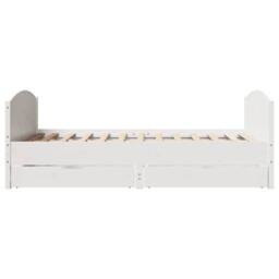 Berkfield Home Bed Frame without Mattress White 135x190 cm Double Solid Wood Pine - thumbnail 7