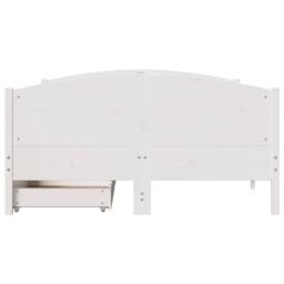 Berkfield Home Bed Frame without Mattress White 135x190 cm Double Solid Wood Pine - thumbnail 4