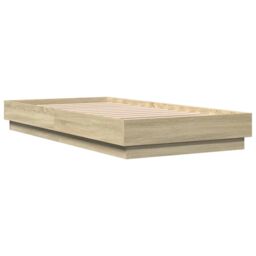 Berkfield Home Bed Frame without Mattress Sonoma Oak 90x190 cm Single Engineered Wood in Brown - thumbnail 6