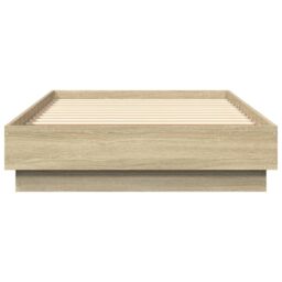Berkfield Home Bed Frame without Mattress Sonoma Oak 90x190 cm Single Engineered Wood in Brown - thumbnail 4