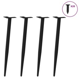 Berkfield Home Coffee Table Legs Conical Shape 4 pcs Black 72-73 cm Steel - thumbnail 3