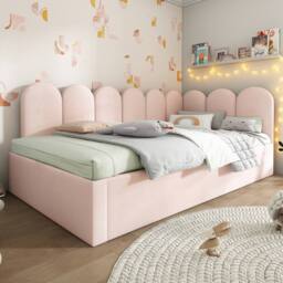 BTM Pink Velvet 3FT Daybed with Pull-Out Bed & Metal Frame - thumbnail 2
