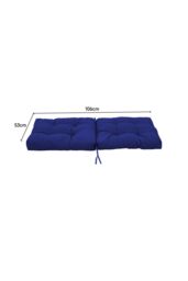 Living and Home 106cm W x 53cm D Short Button Tufted Dining Chair Cushion in Navy - Size: 106 cm W x 53 cm D - thumbnail 2